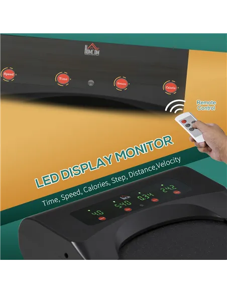 HOMCOM Foldable Walking Machine Treadmill 1-6km/h with LED Display & Remote Control Exercise Fitness for Home Office