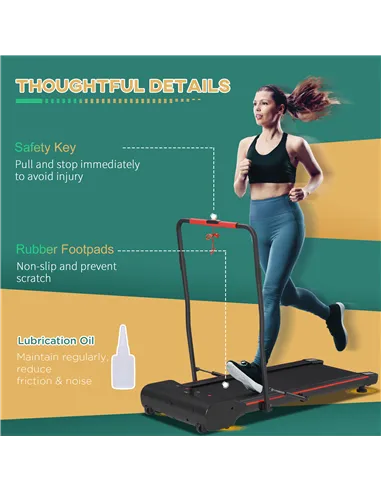 HOMCOM Foldable Walking Machine Treadmill 1-6km/h with LED Display & Remote Control Exercise Fitness for Home Office