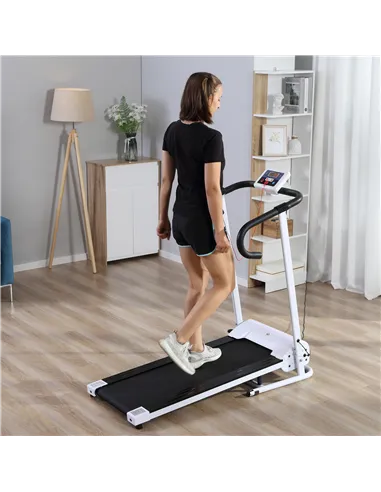 HOMCOM Folding Treadmill with Incline, Walking Pad Treadmill for Home, 1-10km/h Under Desk Running Machine with LCD Display and 