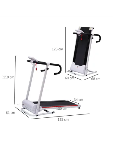 HOMCOM Folding Treadmill with Incline, Walking Pad Treadmill for Home, 1-10km/h Under Desk Running Machine with LCD Display and 