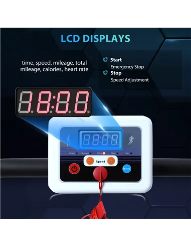 HOMCOM Folding Treadmill with Incline, Walking Pad Treadmill for Home, 1-10km/h Under Desk Running Machine with LCD Display and 