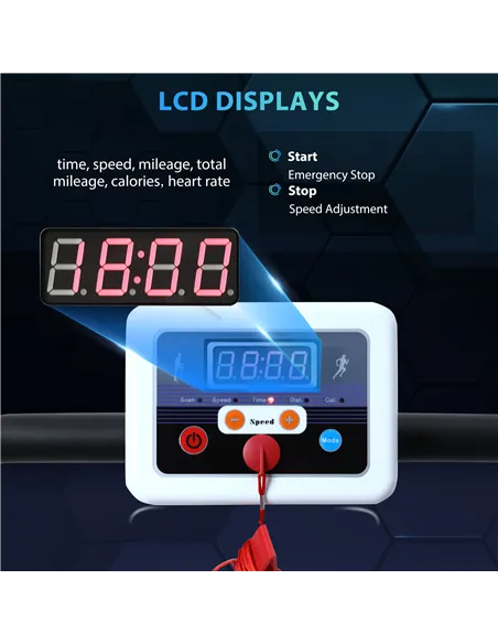 HOMCOM Folding Treadmill with Incline, Walking Pad Treadmill for Home, 1-10km/h Under Desk Running Machine with LCD Display and 