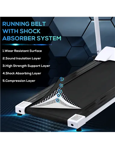 HOMCOM Folding Treadmill with Incline, Walking Pad Treadmill for Home, 1-10km/h Under Desk Running Machine with LCD Display and 