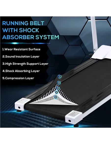 HOMCOM Folding Treadmill with Incline, Walking Pad Treadmill for Home, 1-10km/h Under Desk Running Machine with LCD Display and 