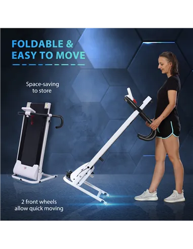 HOMCOM Folding Treadmill with Incline, Walking Pad Treadmill for Home, 1-10km/h Under Desk Running Machine with LCD Display and 