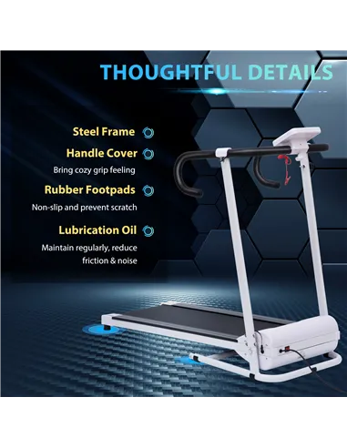 HOMCOM Folding Treadmill with Incline, Walking Pad Treadmill for Home, 1-10km/h Under Desk Running Machine with LCD Display and 