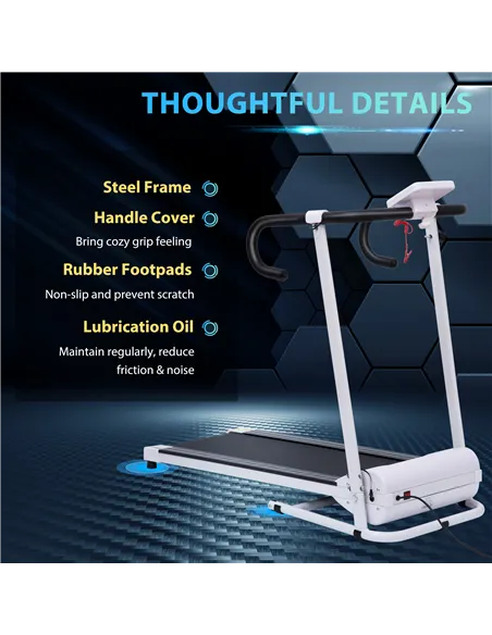 HOMCOM Folding Treadmill with Incline, Walking Pad Treadmill for Home, 1-10km/h Under Desk Running Machine with LCD Display and 