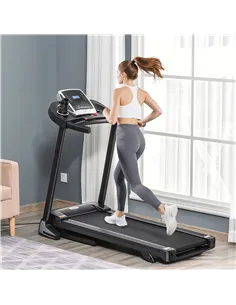 HOMCOM Folding Treadmill, 2.0HP Incline Treadmill Running Machine, 12.8 km/h, with LED Display, Manual Incline, 12 Preset Progra 2