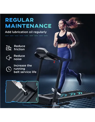 HOMCOM Folding Treadmill, 2.0HP Incline Treadmill Running Machine, 12.8 km/h, with LED Display, Manual Incline, 12 Preset Progra