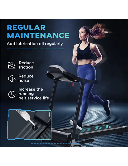 HOMCOM Folding Treadmill, 2.0HP Incline Treadmill Running Machine, 12.8 km/h, with LED Display, Manual Incline, 12 Preset Progra