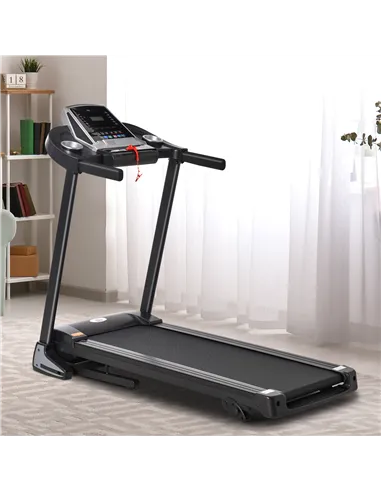HOMCOM Folding Treadmill, 2.0HP Incline Treadmill Running Machine, 12.8 km/h, with LED Display, Manual Incline, 12 Preset Progra