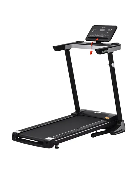 HOMCOM Folding Treadmill for Home Motorised Running Machine w/ LCD Display Black