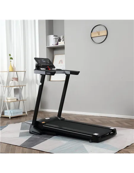 HOMCOM Folding Treadmill for Home Motorised Running Machine w/ LCD Display Black