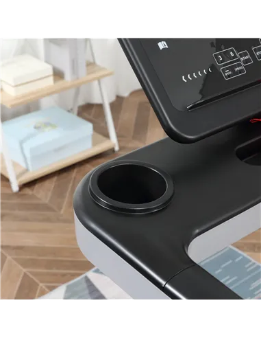 HOMCOM Folding Treadmill for Home Motorised Running Machine w/ LCD Display Black