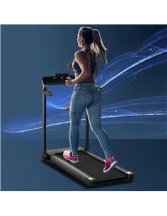 HOMCOM Folding Treadmill, 1.85HP Installation-Free Walking Jogging Running Machine, 12KM/H with 12 Pre-Programs and LED Display  2