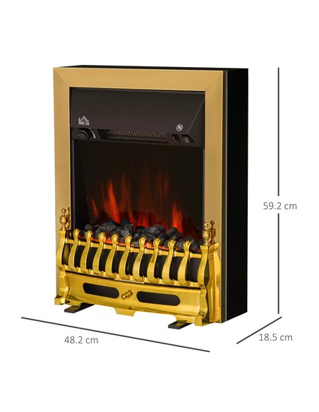 HOMCOM Electric Fireplace LED Light Complete Fire Place Heating Indoor Heater Coal Burning Flame Effect Heat 2000W Max