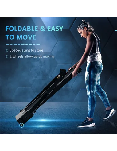 HOMCOM Folding Treadmill, 1.85HP Installation-Free Walking Jogging Running Machine, 12KM/H with 12 Pre-Programs and LED Display 