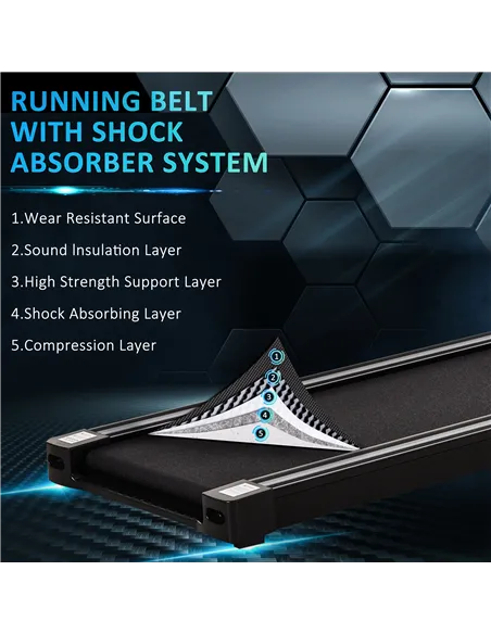 HOMCOM Folding Treadmill, 1.85HP Installation-Free Walking Jogging Running Machine, 12KM/H with 12 Pre-Programs and LED Display 