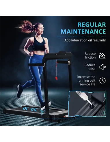 HOMCOM Folding Treadmill, 1.85HP Installation-Free Walking Jogging Running Machine, 12KM/H with 12 Pre-Programs and LED Display 