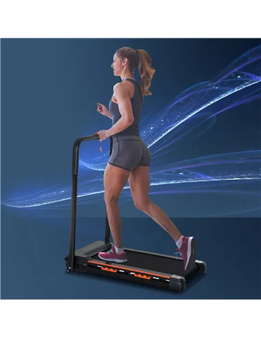HOMCOM Steel Folding Motorized Home Treadmill w/ LCD Monitor Black