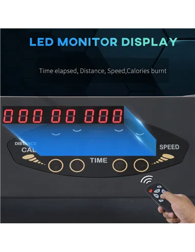 HOMCOM Steel Folding Motorized Home Treadmill w/ LCD Monitor Black