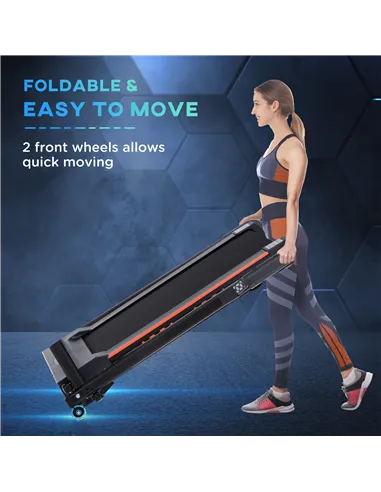 HOMCOM Steel Folding Motorized Home Treadmill w/ LCD Monitor Black