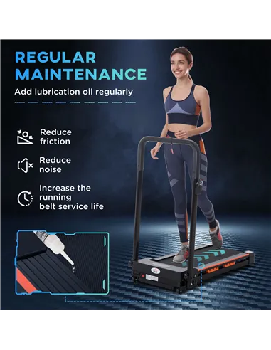 HOMCOM Steel Folding Motorized Home Treadmill w/ LCD Monitor Black