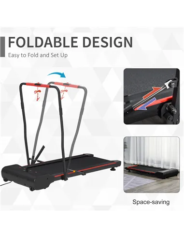 HOMCOM Foldable Walking Machine Treadmill 1-6km/h with LED Display & Remote Control Exercise Fitness for Home Office