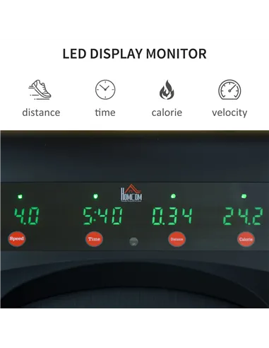 HOMCOM Foldable Walking Machine Treadmill 1-6km/h with LED Display & Remote Control Exercise Fitness for Home Office