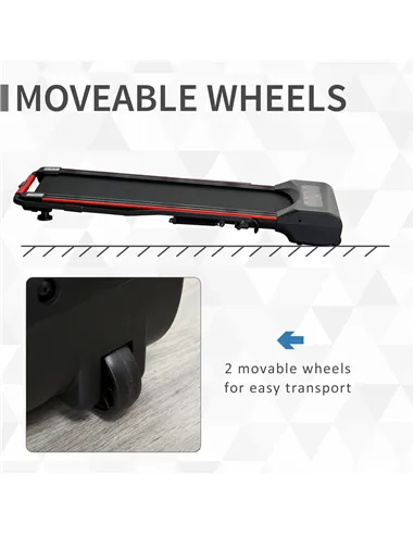 HOMCOM Foldable Walking Machine Treadmill 1-6km/h with LED Display & Remote Control Exercise Fitness for Home Office