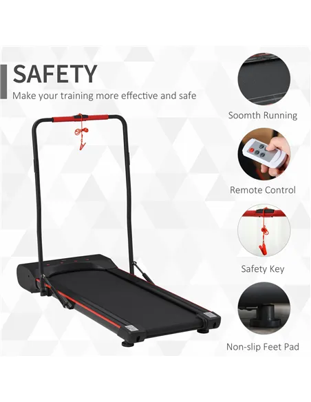 HOMCOM Foldable Walking Machine Treadmill 1-6km/h with LED Display & Remote Control Exercise Fitness for Home Office