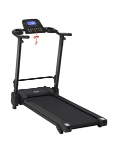 HOMCOM 2.5HP 14Km/h Manual Incline Electric Running Machine Motorized Treadmill Folding, MP3 & USB Player, 12 Preset Programs, 5