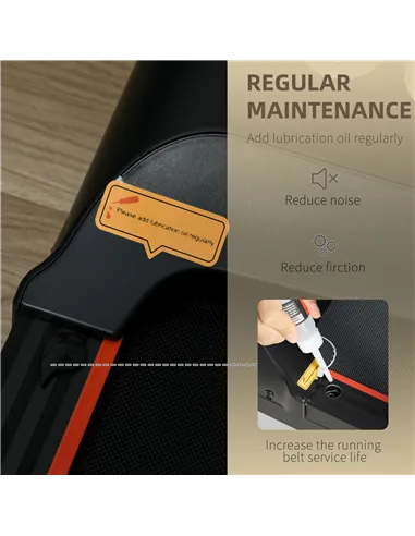 HOMCOM Foldable Walking Treadmill, with LED Display and Wheels, for Home, Office, Gym, Red