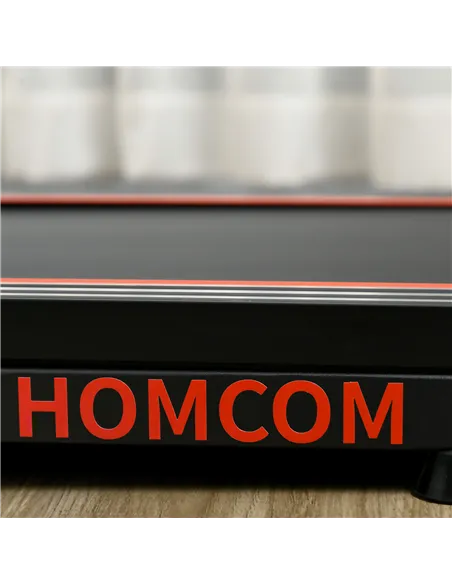 HOMCOM Foldable Walking Treadmill, with LED Display and Wheels, for Home, Office, Gym, Red