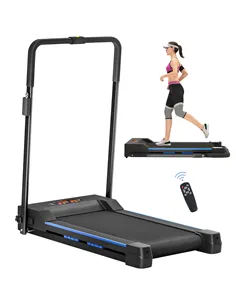 HOMCOM Folding Motorised Home Treadmill Walking Machine with LCD Monitor, Blue