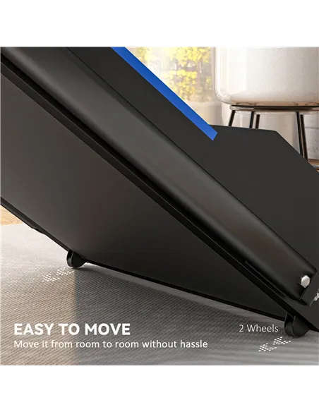 HOMCOM Folding Motorised Home Treadmill Walking Machine with LCD Monitor, Blue