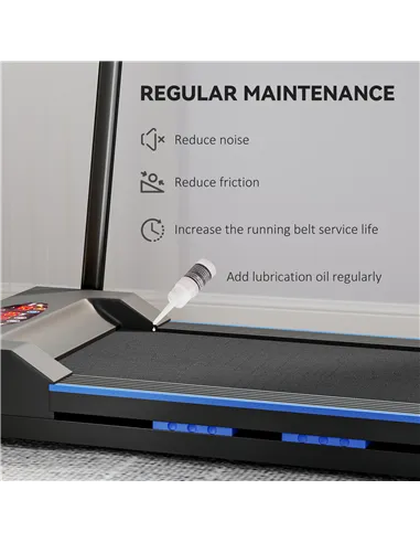 HOMCOM Folding Motorised Home Treadmill Walking Machine with LCD Monitor, Blue