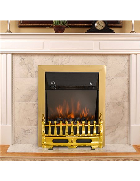 HOMCOM Electric Fireplace LED Light Complete Fire Place Heating Indoor Heater Coal Burning Flame Effect Heat 2000W Max
