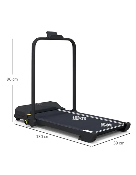 HOMCOM 2.5HP Walking Pad Treadmill, Folding Under Desk Treadmill, Walking Machine, 1-10km/h, with Remote Control