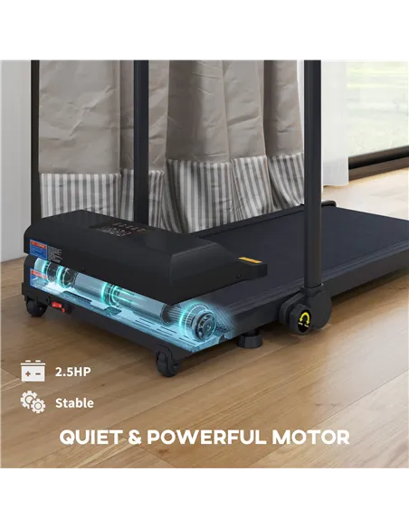HOMCOM 2.5HP Walking Pad Treadmill, Folding Under Desk Treadmill, Walking Machine, 1-10km/h, with Remote Control