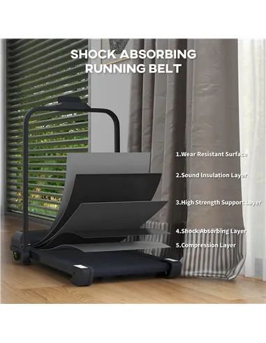 HOMCOM 2.5HP Walking Pad Treadmill, Folding Under Desk Treadmill, Walking Machine, 1-10km/h, with Remote Control