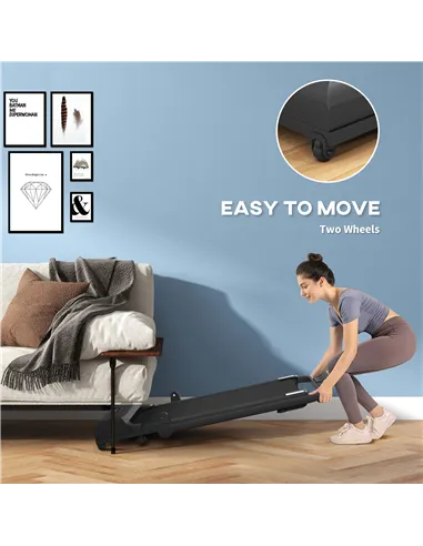 HOMCOM 2.5HP Walking Pad Treadmill, Folding Under Desk Treadmill, Walking Machine, 1-10km/h, with Remote Control