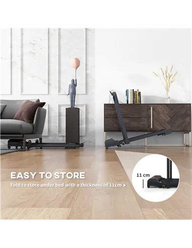 HOMCOM 2.5HP Walking Pad Treadmill, Folding Under Desk Treadmill, Walking Machine, 1-10km/h, with Remote Control