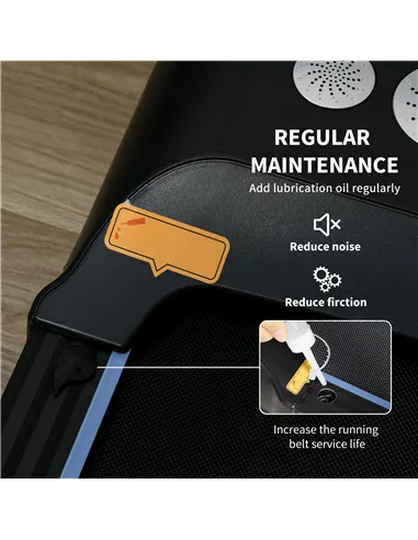 HOMCOM Foldable Walking Treadmill, with LED Display and Wheels, for Home, Office, Gym, Blue