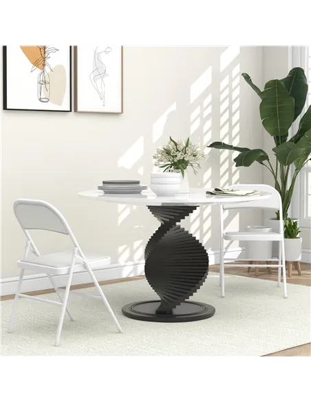 HOMCOM Set of Two Cushioned Folding Chairs - White