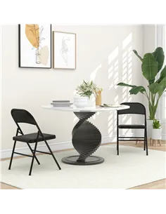 HOMCOM Set of Two Cushioned Folding Chairs - Black 2