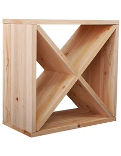 HOMCOM Wooden Wine Rack for 24 Bottle Square Tabletop Storage Holder Stand