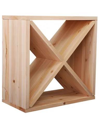 HOMCOM Wooden Wine Rack for 24 Bottle Square Tabletop Storage Holder Stand