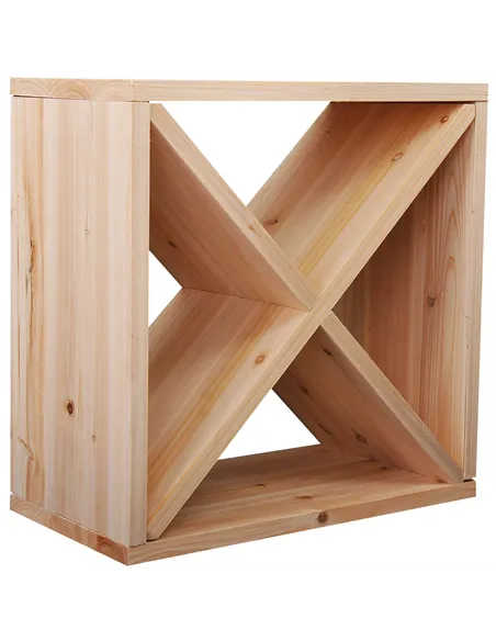 HOMCOM Wooden Wine Rack for 24 Bottle Square Tabletop Storage Holder Stand