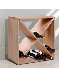 HOMCOM Wooden Wine Rack for 24 Bottle Square Tabletop Storage Holder Stand 2